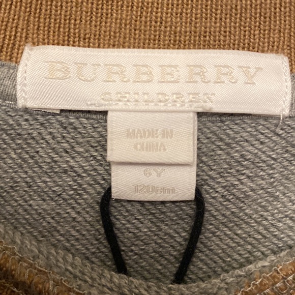 Burberry Children Gray Sweater | Size 6T 120cm - Picture 2 of 3